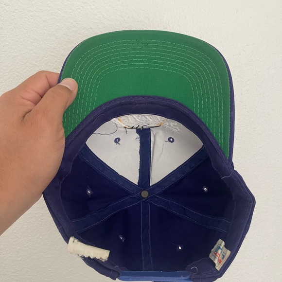 Vintage 90s Los Angeles Lakers G-Cap Snapback Hat Purple - Picture 7 of 7